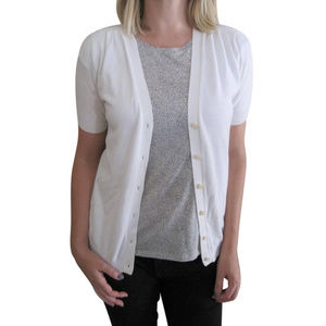 White short sleeve cardigan womens Clearance
